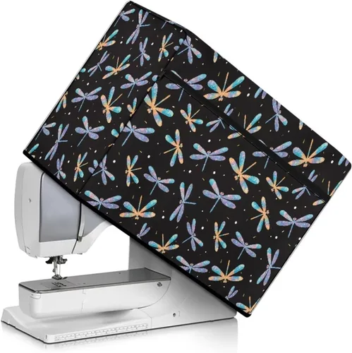 Miniatura 42 de Funda para máquina de coser de mariposas y flores con prácticos bolsillos, funda protectora con asa, para la mayoría de máquinas de coser estándar