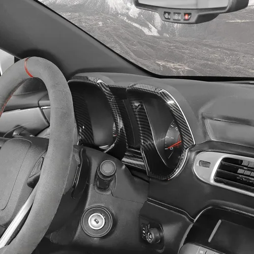 Miniatura 4 de Panel de ajuste de fibra de carbono para tablero, bisel de marco de tablero para Chevrolet Chevy Camaro 2010-2015
