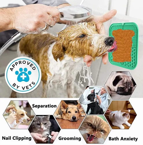 Miniatura 7 de Tapete grande para lamer perros, tapete grande para lamer perros con ventosas para la ansiedad, tapete para lamer perros con mantequilla de maní