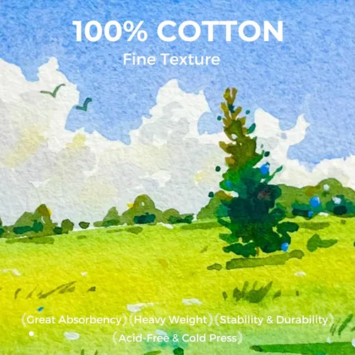 Miniatura 3 de Cuaderno de acuarela Funto, 4.7x4.7, paquete de 2, 24 hojas cada uno, 100% algodón prensado en caliente, 300 g/m²/140 lb, suministros de arte