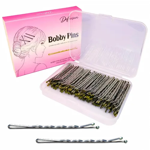 Miniatura 27 de Kit de 200 pines gruesos dorados y rubios, 150 horquillas para el cabello (2.2 pulgadas, 2.36 pulgadas, 2.75 pulgadas) + 50 pines en forma de U