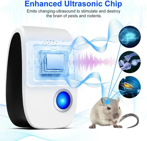 Miniatura 3 de Repelente ultrasónico mejorado, repelente de plagas para interiores, enchufe electrónico para cucarachas, hormigas, roedores, ratones, insectos