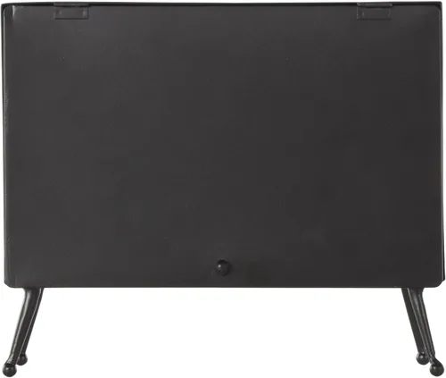 Miniatura 6 de Deco 79 Reloj rectangular de metal con esfera de reloj manchada de té, 10 x 3 x 8 pulgadas, negro