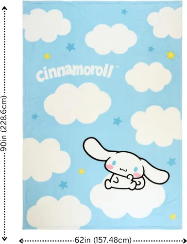 Miniatura 5 de Sanrio Cinnamoroll Bedding - Manta de felpa de 90 x 62 pulgadas, suave y acogedora manta Kawaii para sofá, cama y viajes, regalo coleccionable