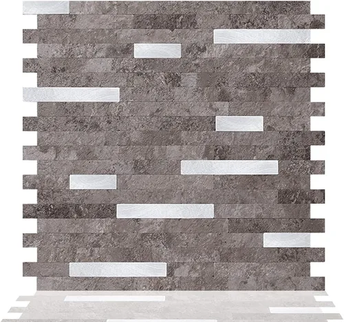 Miniatura 10 de Tic Tac Tiles Autoadhesivo extraíble para la loseta del muro de la cocina o el baño, azulejos metálicos (blanco mármol, 1)