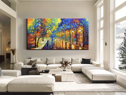 Miniatura 2 de Tyed Art - Pinturas al óleo de 24 x 48 pulgadas sobre lienzo, arte 100% pintado a mano, obra de arte contemporánea, obra de arte abstracta, arte