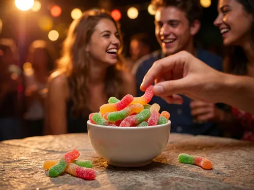 Miniatura 6 de Smarty Stop Gummy Worm Candy - Bocadillo comestible de confitería con sabor a fruta (gusano aguamarina, 2 libras (paquete de 1))