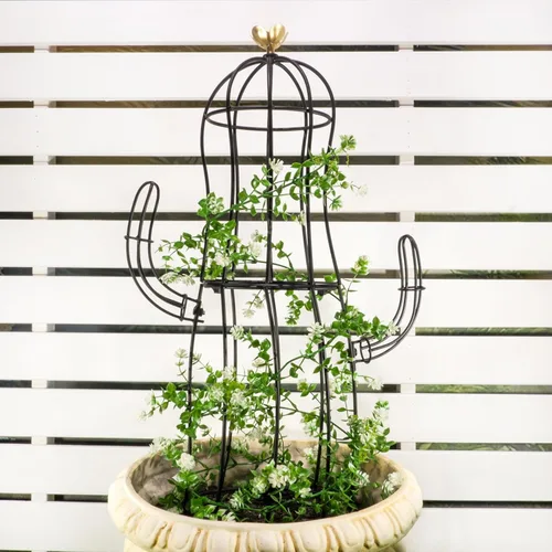 Miniatura 11 de Enrejado de obelisco de jardín para plantas trepadoras, 27.1 x 7.8 pulgadas, diseño de metal duradero, a prueba de óxido, ideal