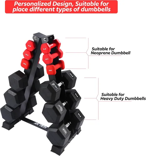 Miniatura 2 de Soporte para mancuernas solamente, soporte de pesas para mancuernas, marco en A, compacto para gimnasio en casa, ahorro de espacio