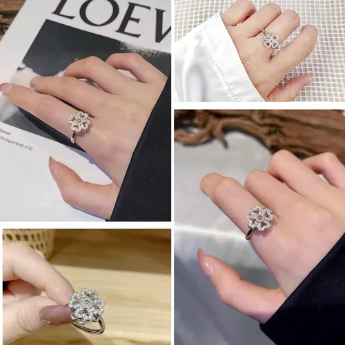 Miniatura 4 de FUNEIA Anillos Fidget de Ansiedad para Mujeres Ajustables Anillos Giratorios Fidget para la Ansiedad You Are My Sunshine Anillo Giratorio Mariposa