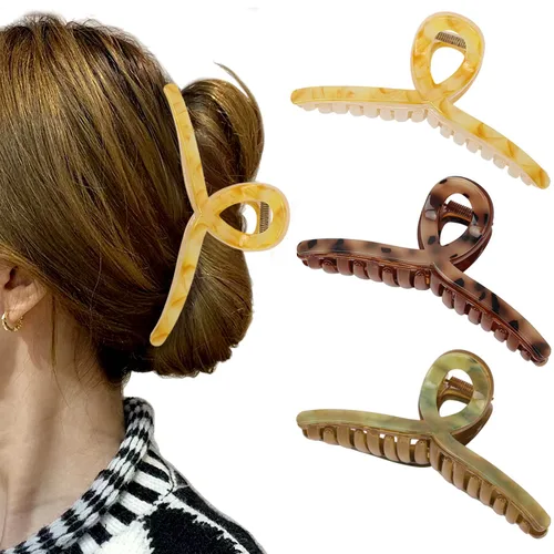 Miniatura 38 de Pinzas para el cabello grueso, paquete de 4 pinzas de gelatina extra grandes para mujeres, accesorios para el cabello de 4.75 pulgadas para mujeres