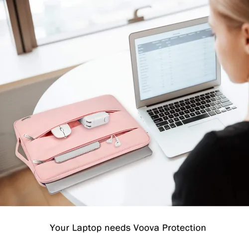 Miniatura 7 de Voova 13 13.6 Pulgadas Funda para Laptop Compatible con MacBook Air 13 M1/M2/M3/M4 2020-2025, MacBook Pro 13/14, iPad Air/Pro 13, Bolsa de Rosa