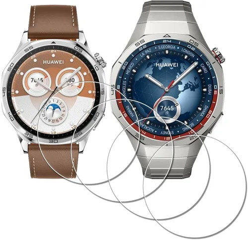 iDaPro Protector de pantalla para HUAWEI Watch GT 4 de 1.811 in/GT4 de 1.81 pulgadas de vidrio templado [4 piezas], 9H, antiarañazos, antiburbujas,
