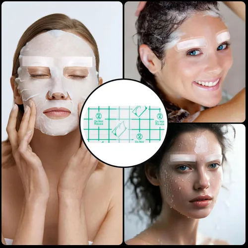 Miniatura 6 de 15 piezas de protección desechable para cejas, protector de ojos de ducha impermeable de plástico, película protectora suave transparente para baño