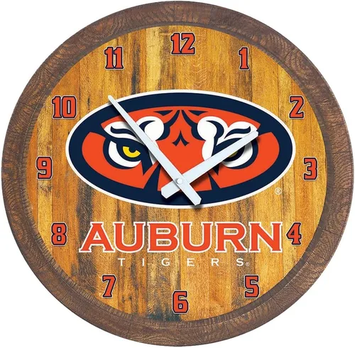 Miniatura 106 de The Fan-Brand NCAA Oklahoma Sooners: Reloj de pared con parte superior de barril de imitación para decoración de bar, decoración de fiesta