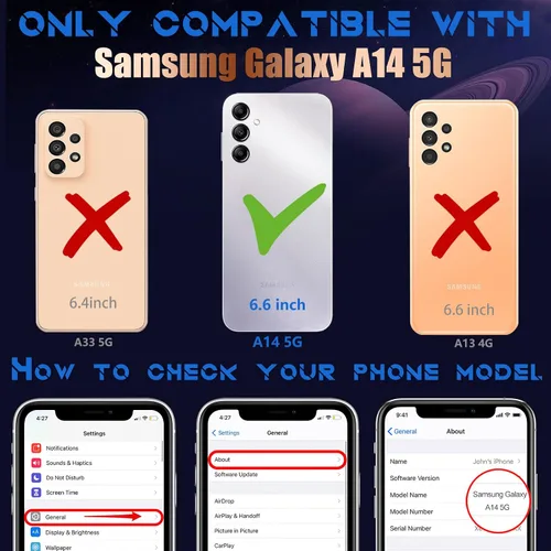 Miniatura 2 de Funda de teléfono para Galaxy A14 5G, diseño de astronauta linda para mujeres y niñas, con soporte oculto de astronauta, diseño 6D para Samsung