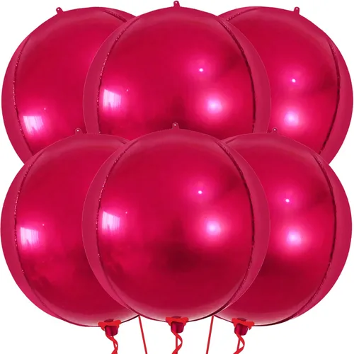 Miniatura 31 de KatchOn, Globos de papel aluminio de color rosa claro, 22 pulgadas, paquete de 6 unidades, globos de Mylar rosa claro para decoraciones de Navidad