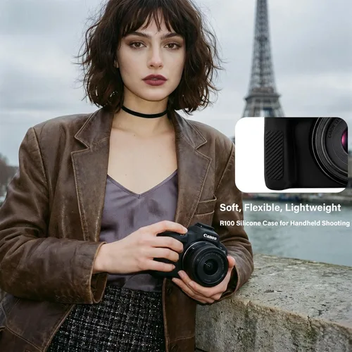 Miniatura 2 de Funda para cámara Canon EOS R100, funda protectora de silicona suave con protector de pantalla Accesorios para Canon R100, antiarañazos, goma ligera