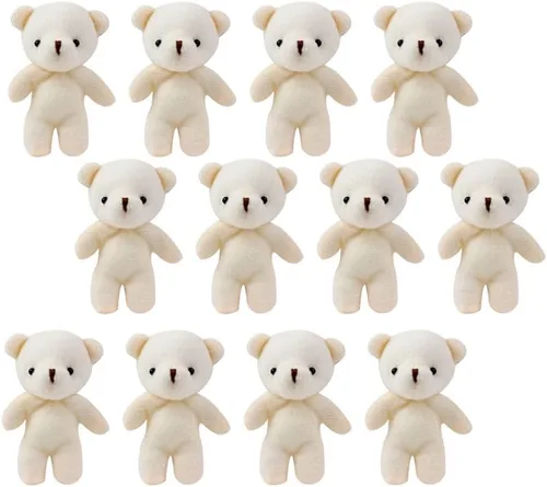Paquete de 12 mini colgantes de oso adorables osos pequeños para llaveros, mochilas, bolsos, manualidades, figuras de oso ligeras y portátiles para