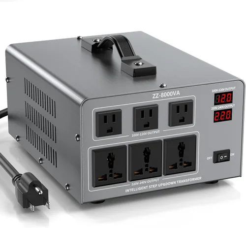 Miniatura 9 de Transformador convertidor de voltaje de 5000 W, elevador y descendente, 110 V/120 V a 220 V/240 V, reconocimiento automático de voltaje, convertidor