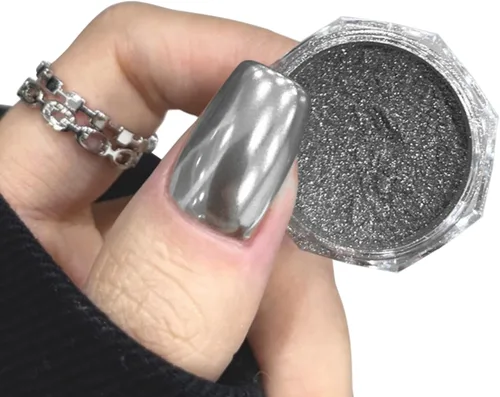 Miniatura 17 de Polvo de uñas cromado azul turquesa esmaltado efecto espejo metálico holográfico brillo polvo manicura arte pigmento accesorios para uñas de gel