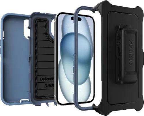 Miniatura 4 de OtterBox Funda para iPhone 14 y iPhone 13 (solamente) Defender Series - Jeans azul bebé (azul) - Sin pantalla - Resistente y duradera