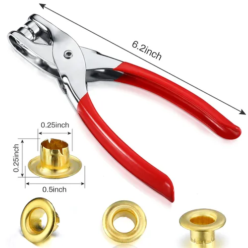 Miniatura 3 de Mudder Kit de Herramientas de Alicates para Ojales y Arandelas de 301 Piezas, Alicates Perforadores de Ojales para Agujeros en Tela y Cuero con 300