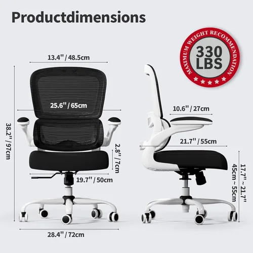 Miniatura 2 de TRALT Silla de oficina – Silla de escritorio ergonómica con soporte lumbar ajustable, silla de computadora de malla, sillas ejecutivas para oficina