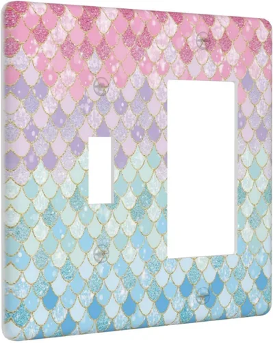 Miniatura 129 de Rainbow in the Clouds - Placas de Pared de Doble Interruptor de 2 Posiciones, Panel de Arte Rosa, Cubierta de Interruptor de Luz, Placa Frontal Arco