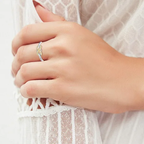 Miniatura 2 de SISGEM Anillo infinito de oro macizo de 14 quilates, símbolo de nudo de amor celta, anillo de diamantes naturales para siempre, anillo de promesa