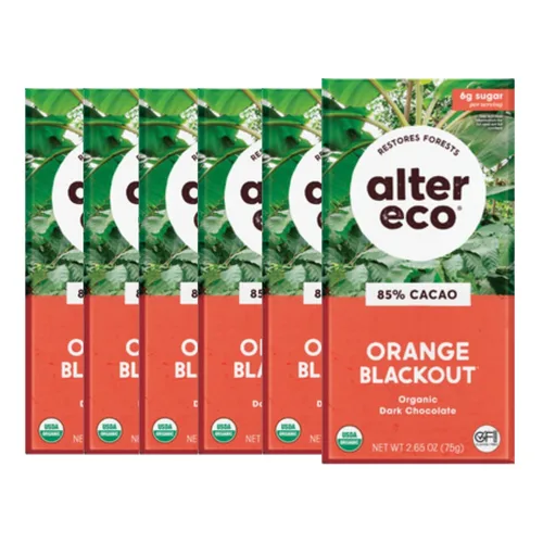 Miniatura 9 de Alter Eco Barras de chocolate negro Cacao oscuro puro, comercio justo, orgánico, sin OMG, sin gluten (paquete de 4 quinoa crujiente)