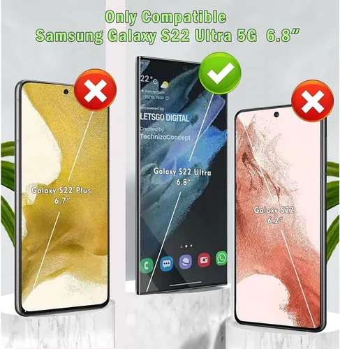Miniatura 2 de Funda para Samsung Galaxy S22 Ultra con protector de pantalla de TPU flexible autorreparable [2 unidades], 3 en 1, carcasa de cuerpo completo a