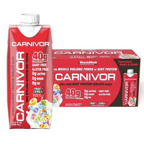 Miniatura 8 de MuscleMeds Carnivor RTD Sampler Pack de proteínas listas para beber, sin lactosa, sin azúcar, proteína aislada de res, construcción muscular