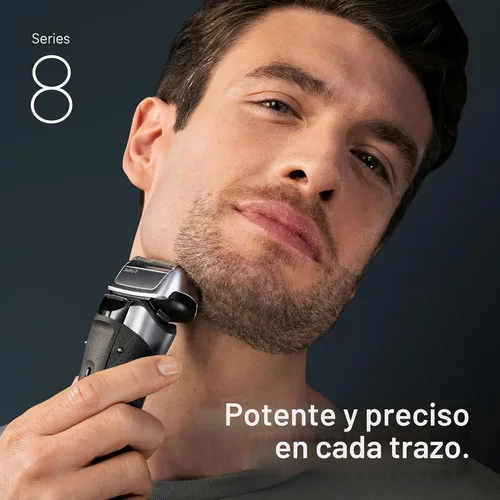 Miniatura 7 de Braun Series 8 8567cc Maquinilla de afeitar eléctrica para hombre, 4+1 elementos de afeitado y recortador de precisión para cabello largo, centro
