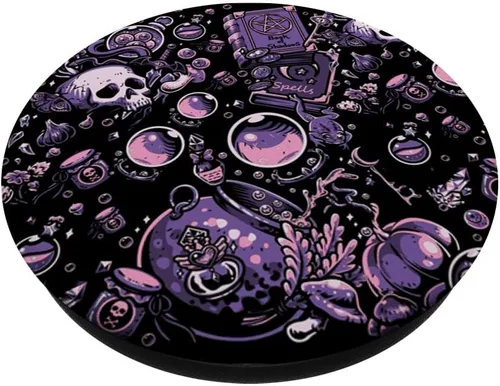 Miniatura 2 de Witch's Essentials Pattern Witchy Design Halloween PopSockets PopSockets intercambiables PopGrip
