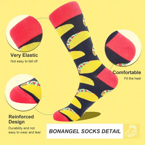 Miniatura 7 de BONANGEL Calcetines de vestir divertidos para hombre, coloridos y divertidos, calcetines locos, regalos para hombres