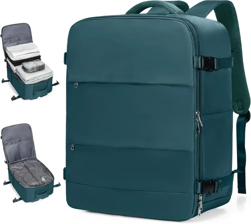 Miniatura 31 de coofay Mochila de viaje, para laptop, unisex, aprobada para aviones, bolsa de mano, equipaje, para artículos personales, para debajo del asiento