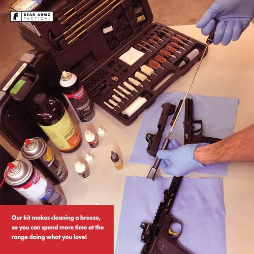 Miniatura 4 de Kit de limpieza universal para pistolas American Company Perfecto para escopetas, rifles, cargadores de bozales, pistolas y pistolas Estuche
