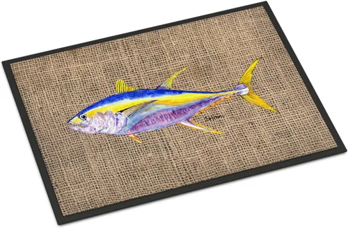 Caroline's Treasures 8771JMAT - Tapete de atún de 24 x 36 pulgadas, tapete para puerta delantera, para interiores y exteriores, para entrada,