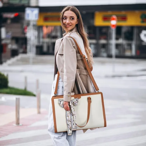 Miniatura 2 de Missnine Bolsa Tote para Laptop para Mujeres 15.6 Pulgadas, Bolsas de Trabajo de Cuero, Cartera de Computadora para Maestras, Maletín, Bolso de Mano