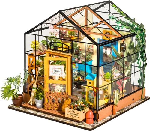 Rowood Kit de Casa en Miniatura, Kits de Casa de Muñecas en Miniatura de Invernadero DIY para Adultos, Miniaturas de Mayberry Street, Artesanías de