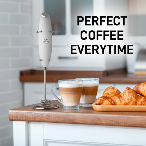 Miniatura 567 de Zulay Milk Boss Espumador de leche potente manual, hace espuma para latte, batidor para mezclar bebidas, café, miniespumador para capuchino, frappé