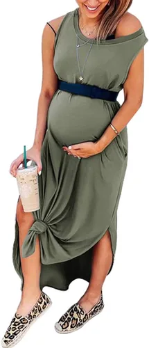 Miniatura 7 de ANRABESS - Vestido largo, informal y holgado para mujer, sin mangas, con bolsillos y abertura, para playa