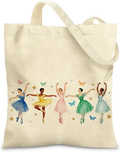 Canvas Tote Bags with Inner Pockets & Metal Snap, Womens Aesthetic Reusable Tote Bag for Vacation Travel Gym Shopping