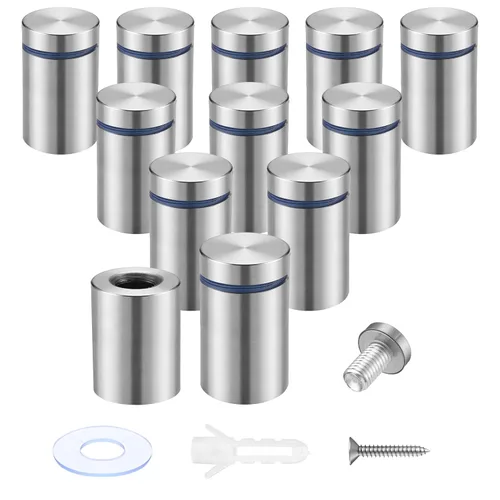 Miniatura 37 de Pelopy 8 Piezas Tornillos Separadores de Letreros Tornillos para Publicidad Acero Inoxidable Soportes Separadores de Pared Clavo de Vidrio Acrílico