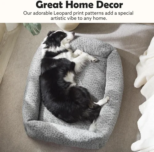 Miniatura 4 de JOEJOY Cama para perro de tamaño mediano, lavable ortopédica de forro polar de pana suave de alta calidad con funda extraíble de cremallera, bonita