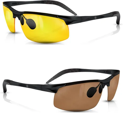 Miniatura 8 de BLUPOND Juego de 2 lentes de conducción de día y noche HD - Gafas de sol polarizadas y gafas de visión nocturna amarillas con soporte para clip