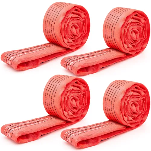 Miniatura 10 de Fabbay 4 eslingas redondas de poliéster resistente de 3.3 pies, correas de elevación redondas para elevación, remolque, mudanza, muebles