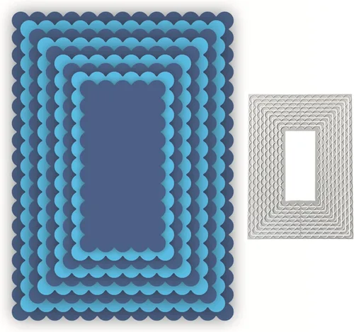 Miniatura 14 de Troqueles para álbumes de recortes, marco de capas de corte de metal para hacer tarjetas, plantilla de perforación de manualidades de papel, 8
