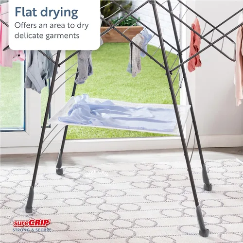 Miniatura 5 de Minky Homecare Premium SureGrip - Escurridor de ropa para interiores y exteriores, peldaños antideslizantes ligeramente texturizados, 82 pies